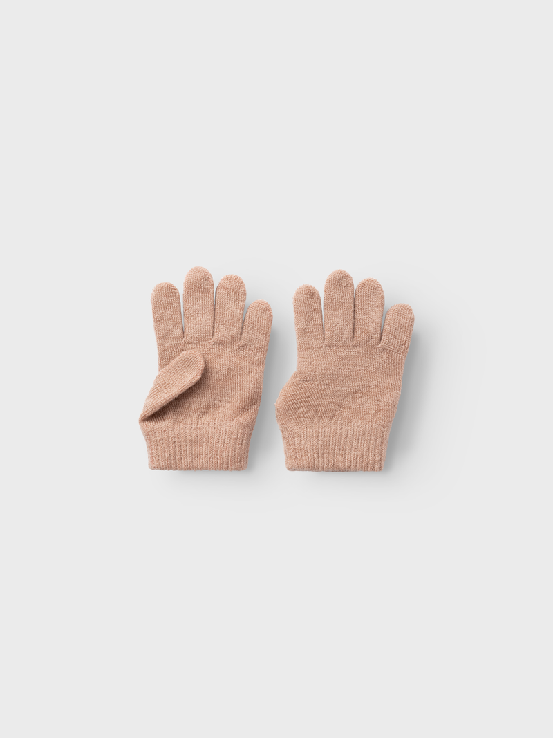 Lil Atelier Knit Gloves Rugby Tan