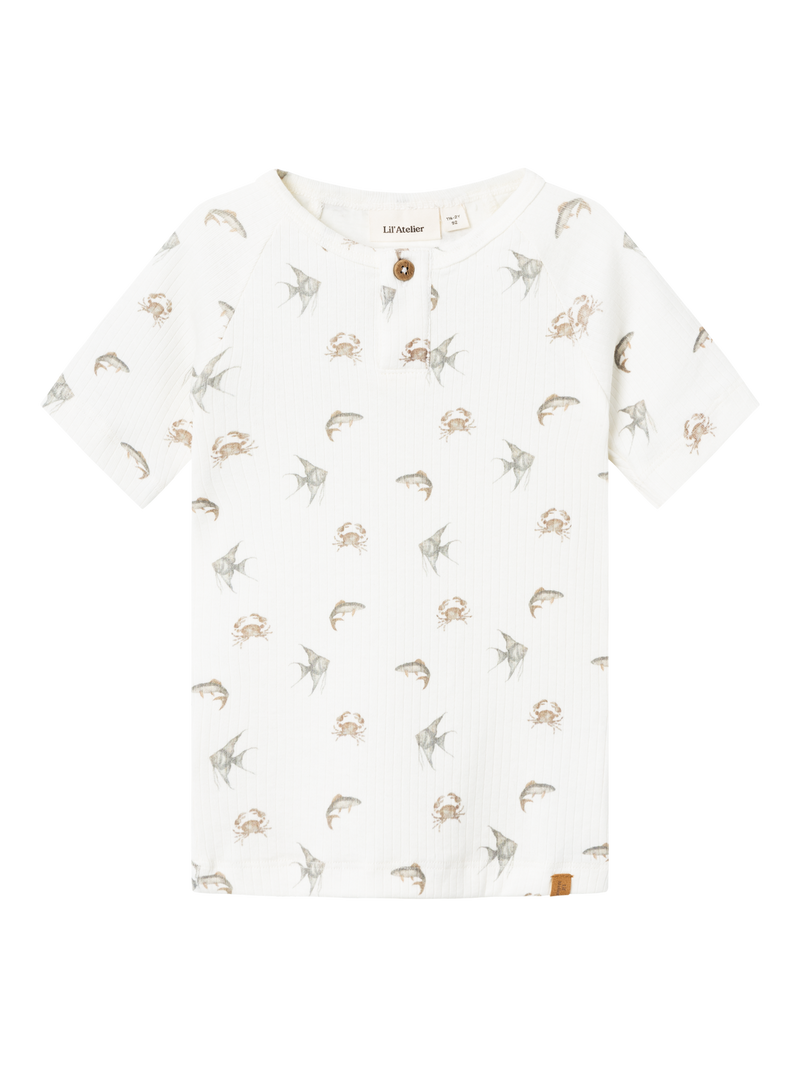 Lil Atelier Gio t-shirt Coconut Milk/Crab