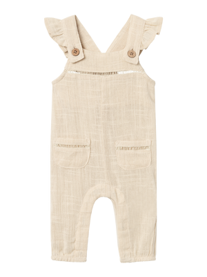Lil Atelier Halla Loose Overall Bleached Sand