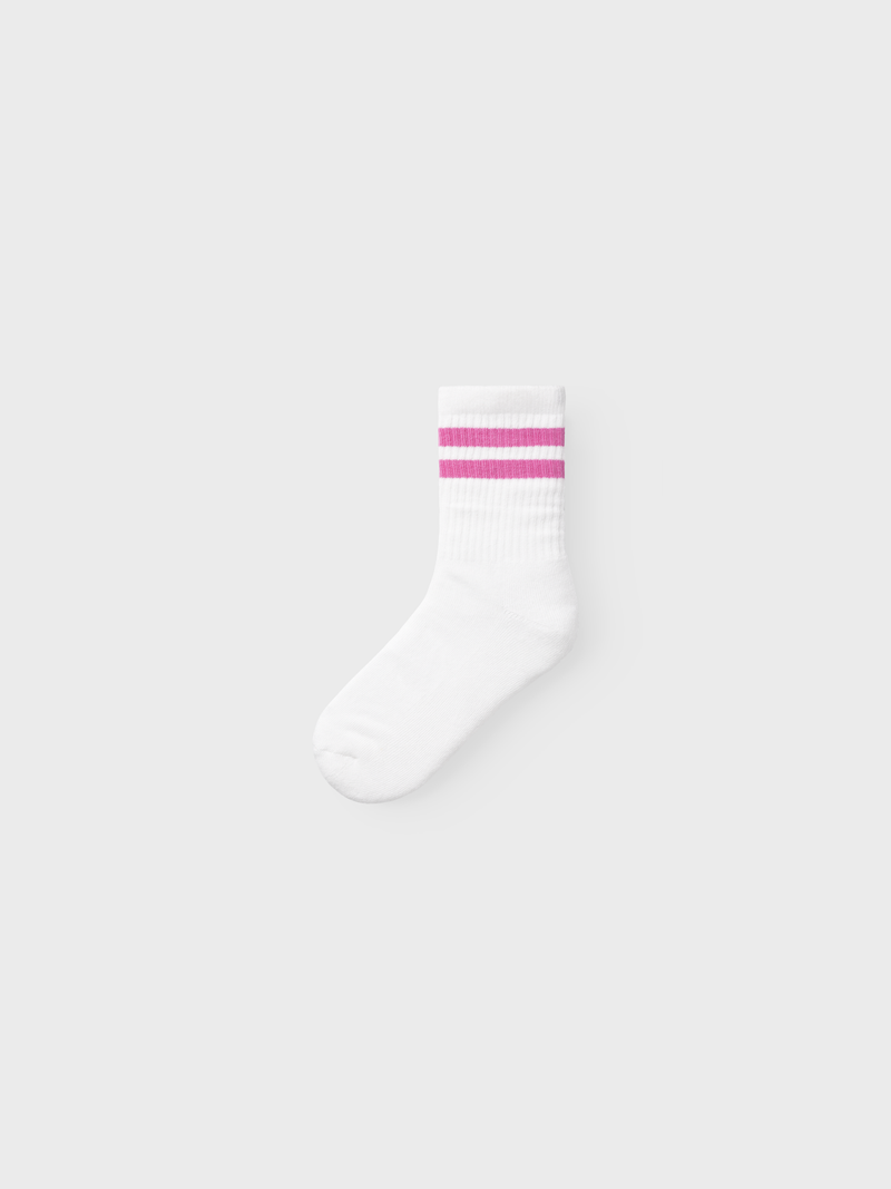 Name it Nan Sock White/Phlox Pink