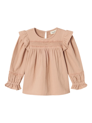 Lil Atelier Salene Loose Shirt Rugby Tan