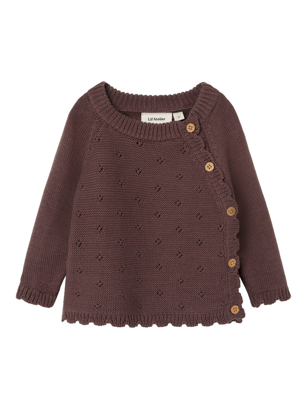 Lil Atelier Laguna Wrap Knit Peppercorn