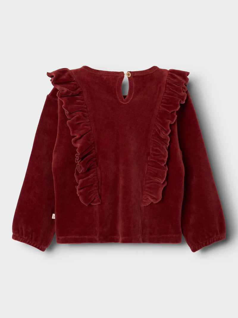 Lil Atelier Saga Velour Top Spiced Apple