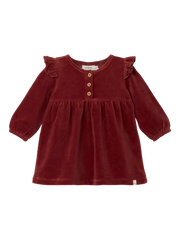 Lil Atelier Saga Baby Velour Dress Spiced Apple