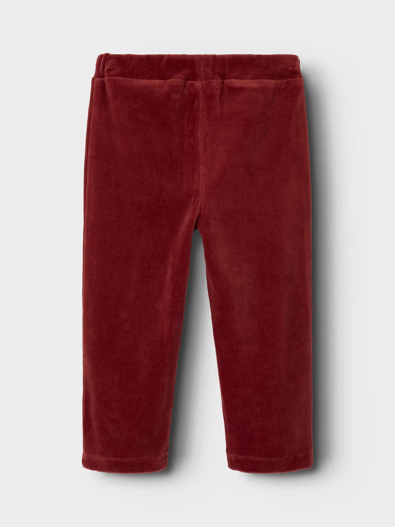 Lil Atelier Saga Velour Pants Spiced Apple