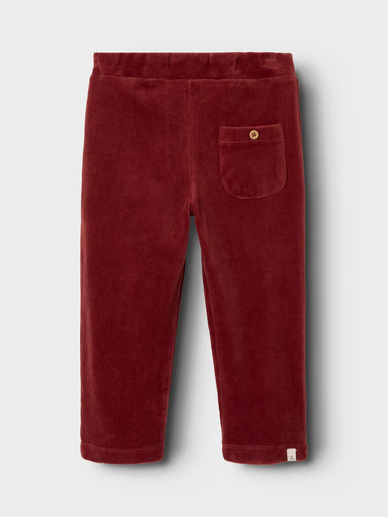 Lil Atelier Saga Velour Pants Spiced Apple