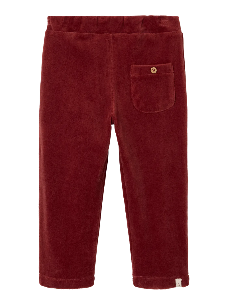 Lil Atelier Saga Velour Pants Spiced Apple