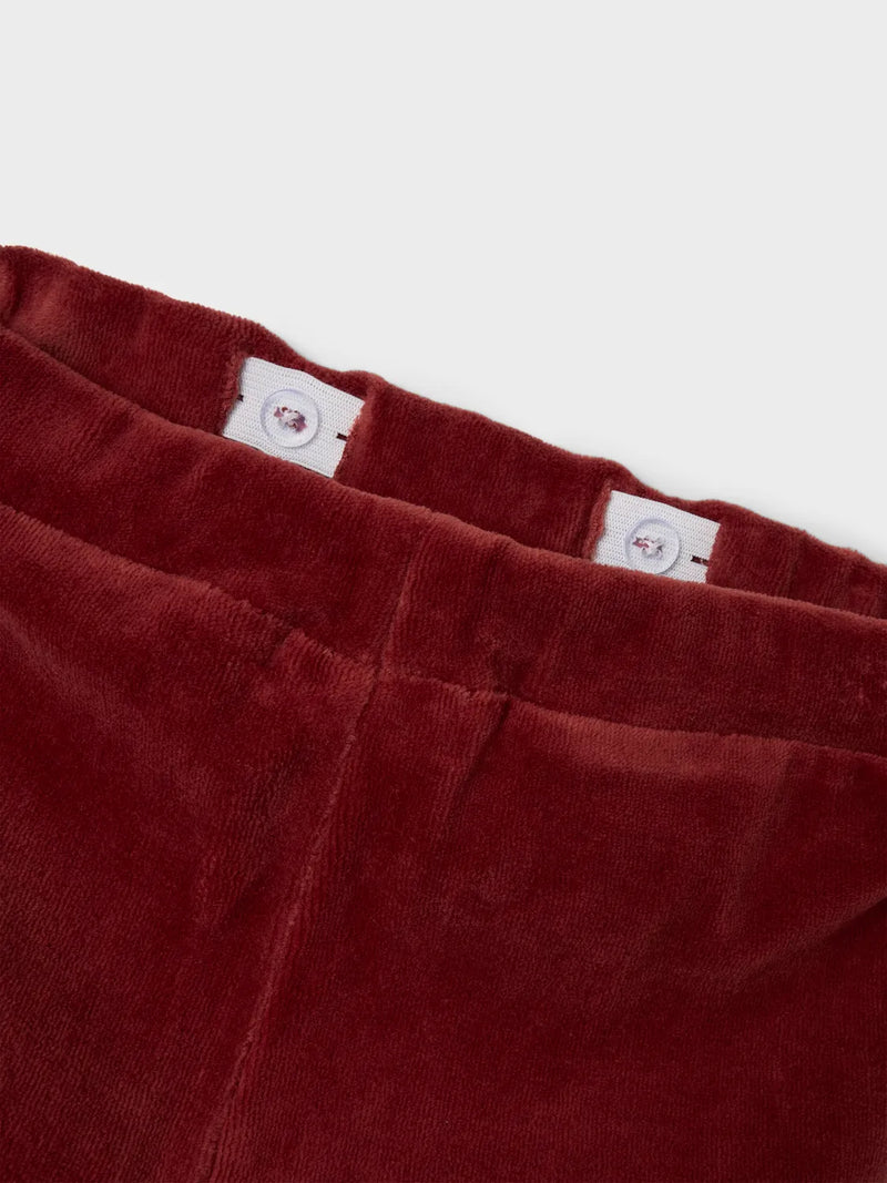 Lil Atelier Saga Velour Pants Spiced Apple