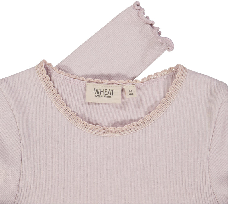 Wheat Rib T-Shirt Lace Longsleeve  Soft Lilac