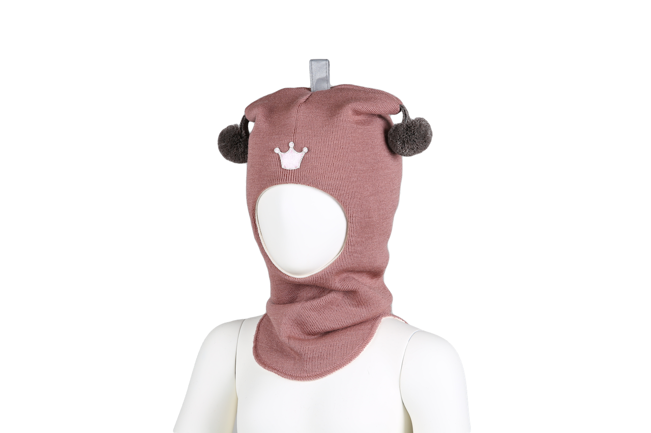 Kivat Balaclava Lue Ull Gammelrosa,brun dusk m/krone