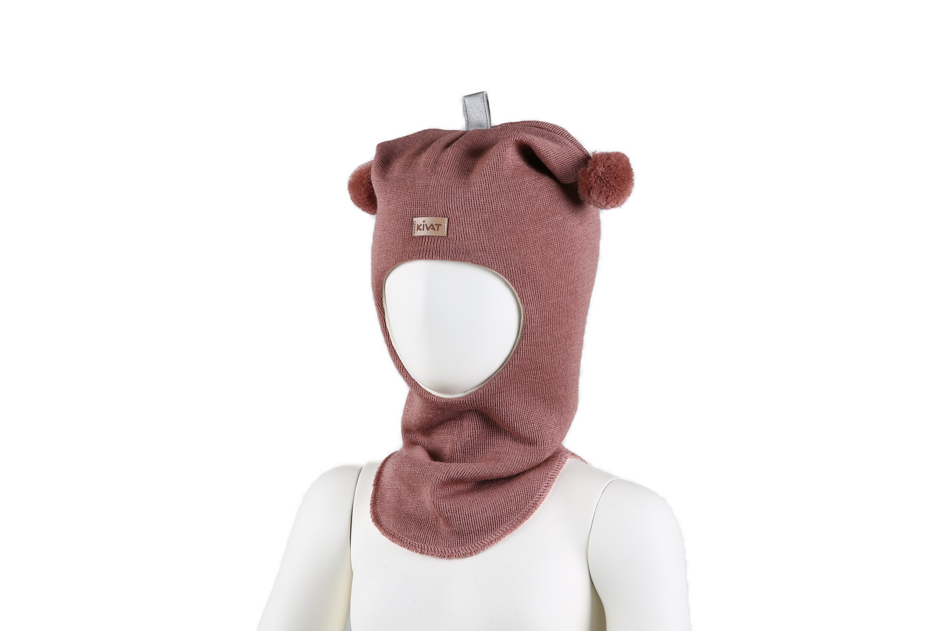 Kivat Balaclava Lue Ull Gammelrosa m/skinnlapp