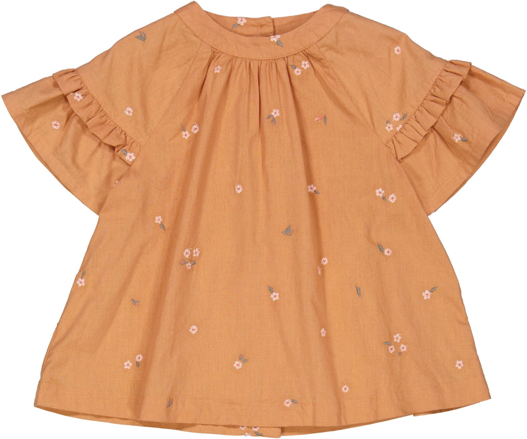Wheat Dress Siff Embrodery flower