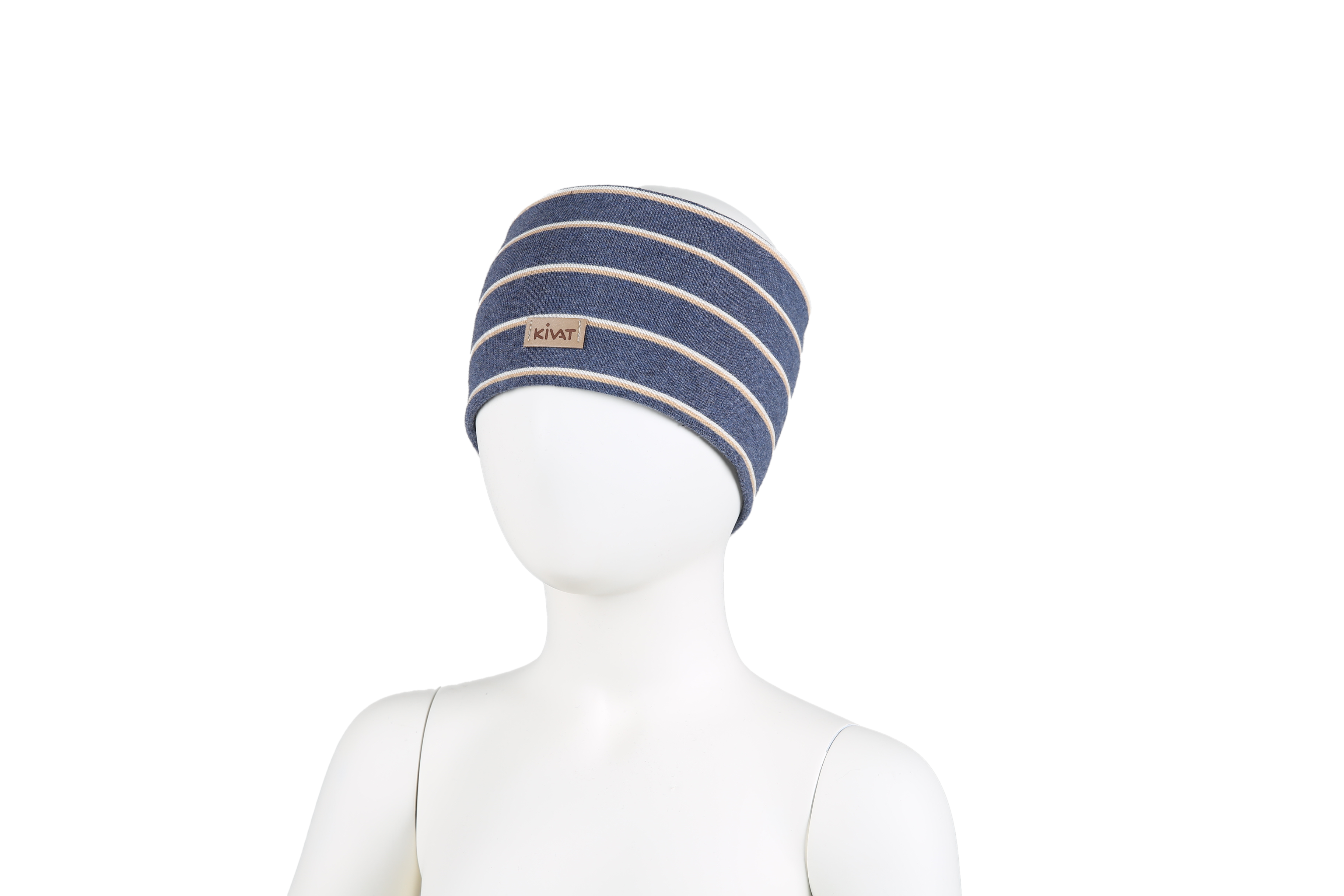 Kivat Pannebånd Mel. Blå striper Kivat Merke