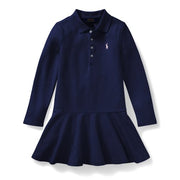 Ralph Lauren Stretch Cotton Mesh Polo Dress Navy