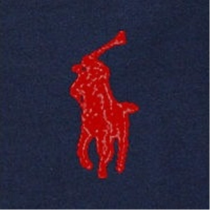 Ralph Lauren Bomull LS Girl Tee Navy /red horse