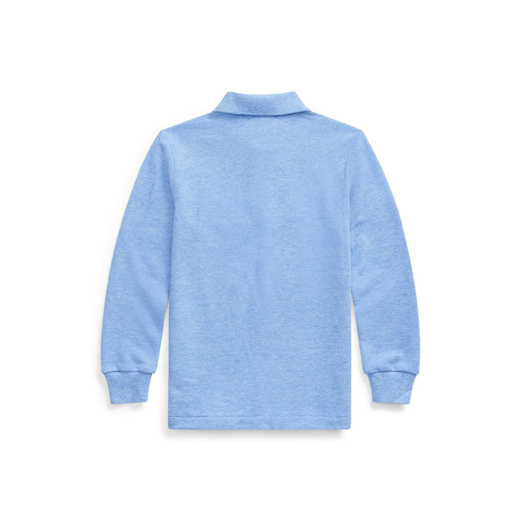 Ralph Lauren Cotton Mesh Long-Sleeve Polo ShirtSky Blue