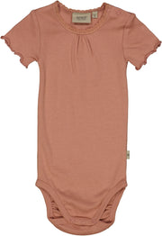 Wheat Body Rib Lace SS Cameo Brown