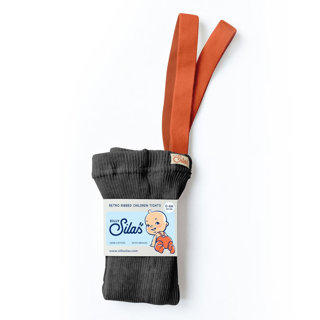 Silly Silas Tights Grey/Orange