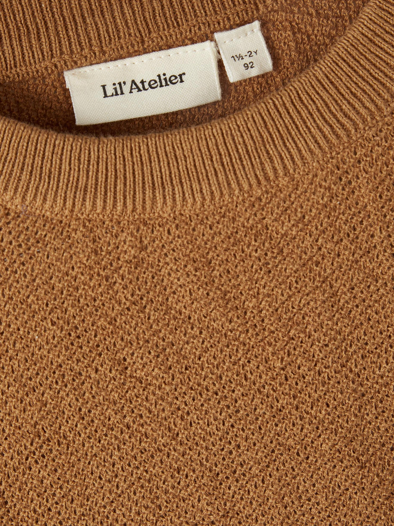 Lil Atelier Dija Loose Knit Sweater Chipmunk