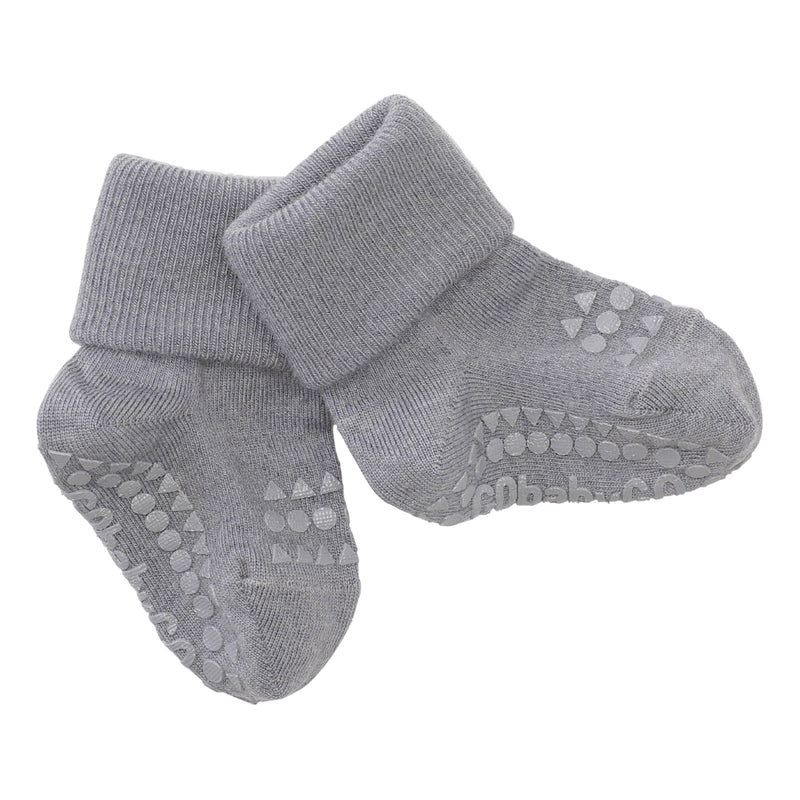 GoBabyGo Non-slip socks - Wool- Grey Melange