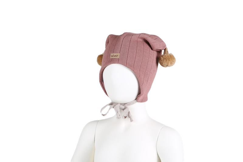 Kivat Lue Ull Striper Gammelrosa,beige dusk m/skinnlapp