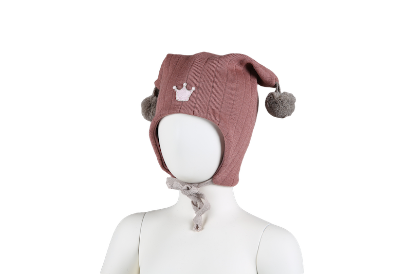 Kivat Lue Ull Striper Gammelrosa,grå dusk m/krone