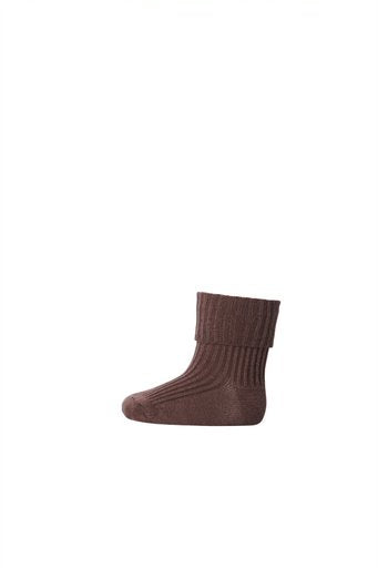 MP Wool Socks Rib Brown Sienna