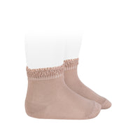 Cóndor  CEREMONY SHORT SOCKS WITH OPENWORK CUFF OLD ROSE