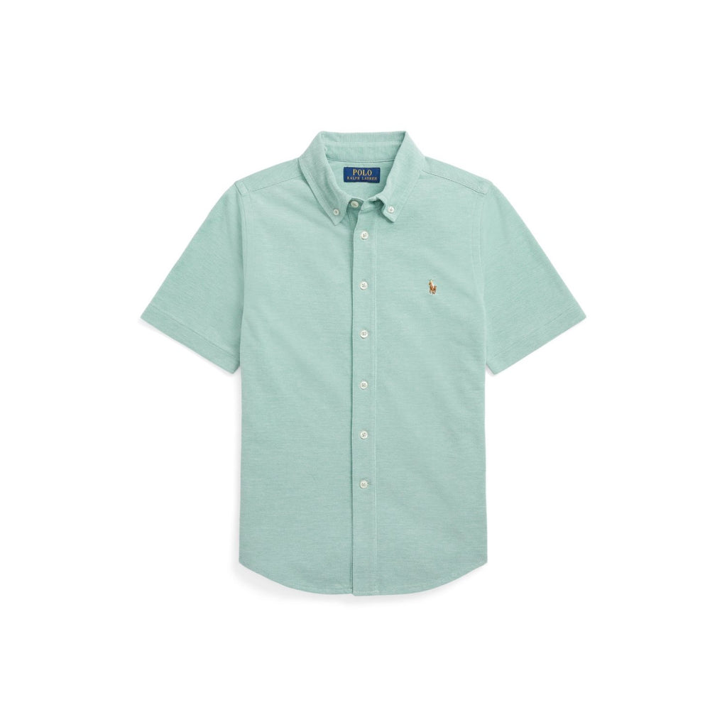 Ralph Lauren Knit Oxford Short-Sleeve Shirt HAVEN GREEN