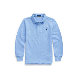 Ralph Lauren Cotton Mesh Long-Sleeve Polo ShirtSky Blue