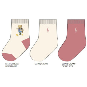 Ralph Lauren Baby Socks 3pk  Pink/Cream