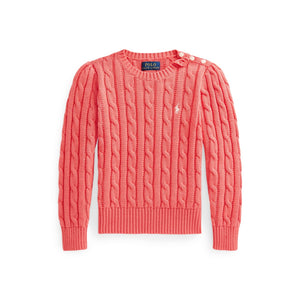 Ralph Lauren Cable-Knit Cotton Sweater Amalfi Red