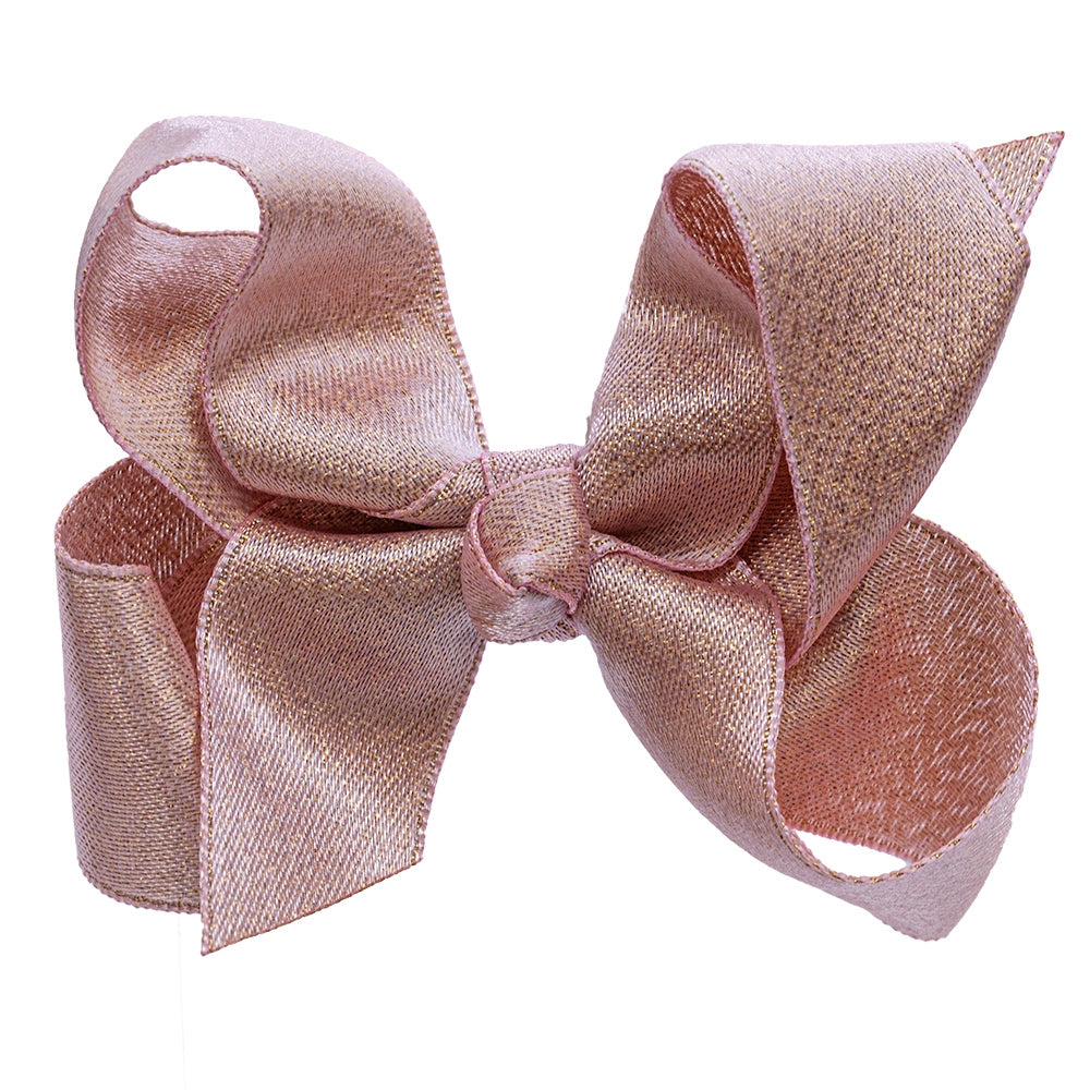 Stor Metallic Sløyfe Pearl Pink