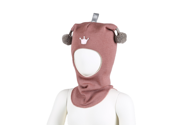Kivat Balaclava Lue Ull Gammelrosa,beige dusk m/krone