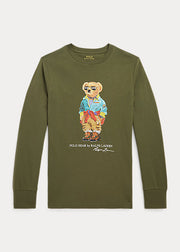 Ralph Lauren Bomull LS Tee Dark Sage Bear