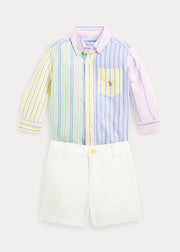 Ralph Lauren 2pc set FANCY STRIPE FUNSHIRT