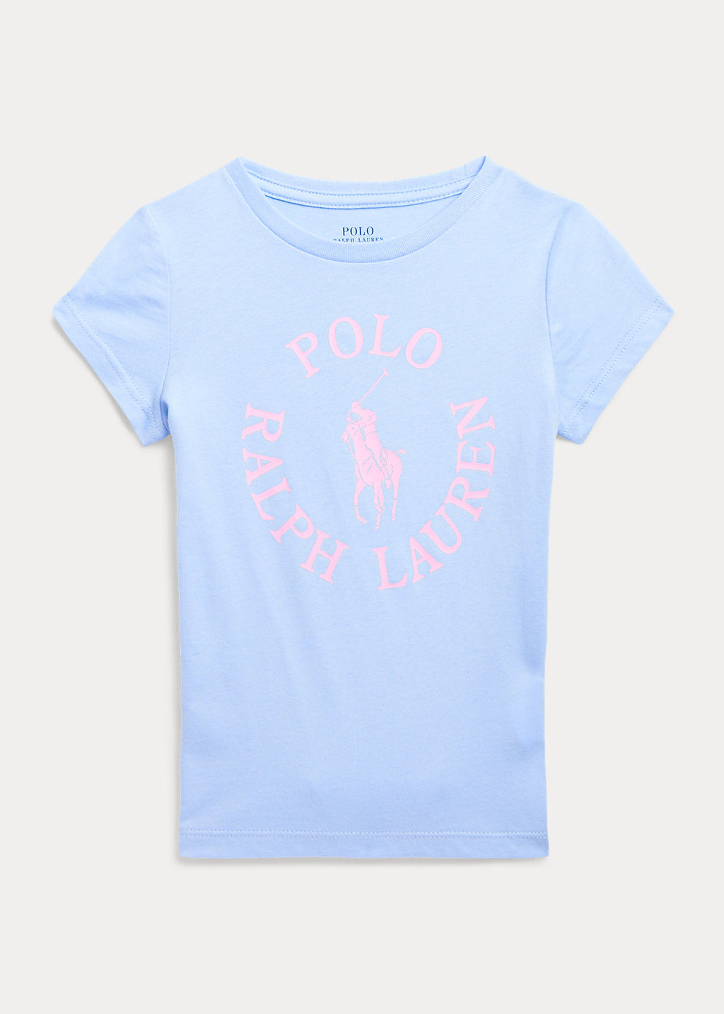 Ralph Lauren Big Pony Logo Cotton Jersey T-Shirt Baby Blue